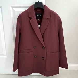 NWT Madewell Hayfield Double Breasted Blazer, XS